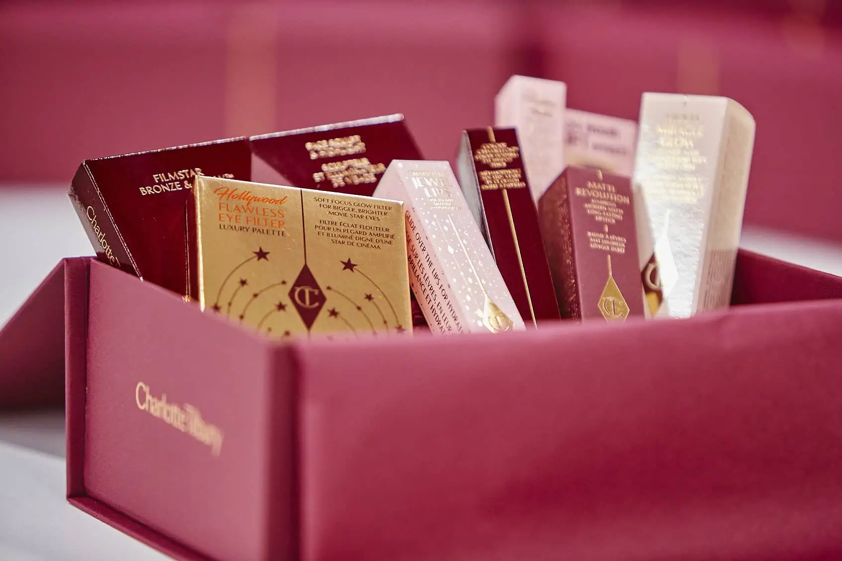 Charlotte Tilbury products in gift box
