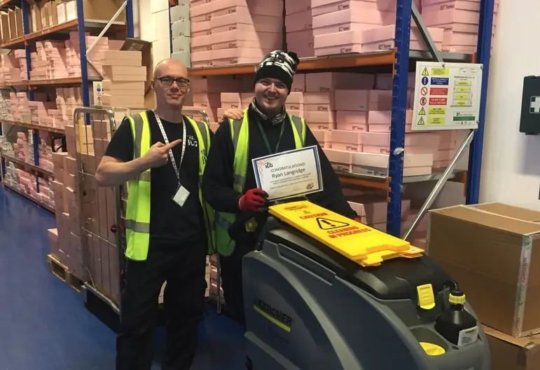 Team in warehouse