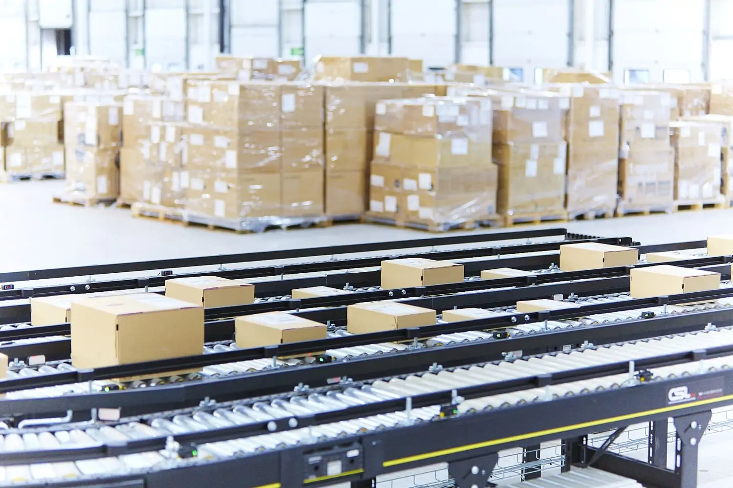Boxes on conveyor
