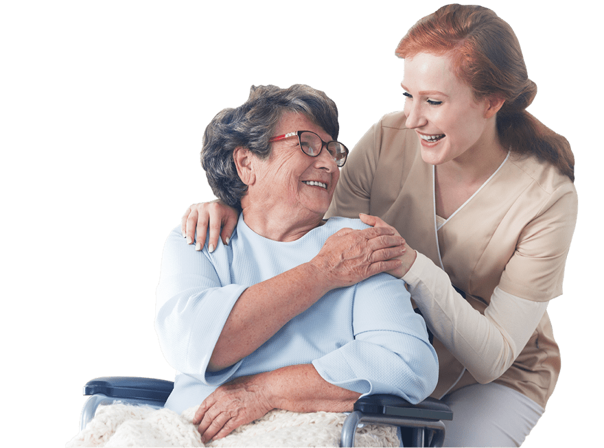 Lady in wheelchair