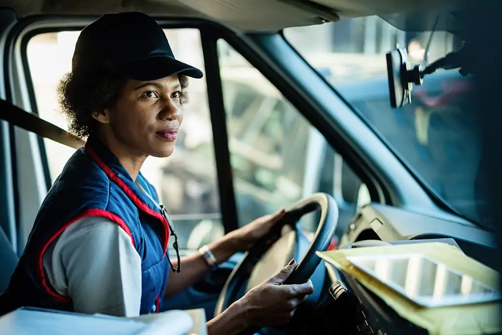 Employee driving a vehicle