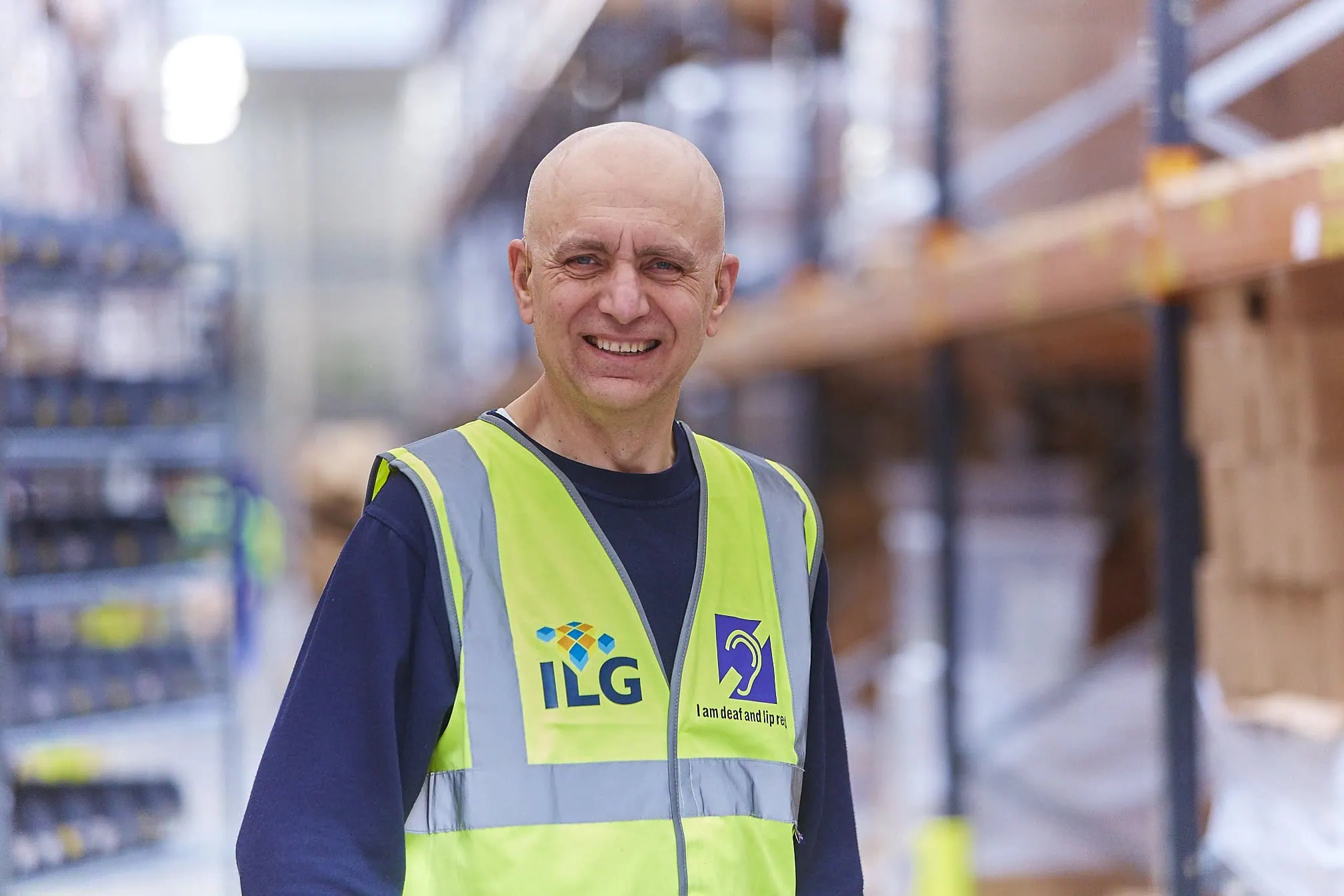 ILG deaf man in warehouse