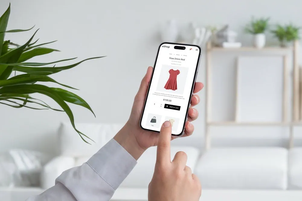 Shopping for clothes on iphone