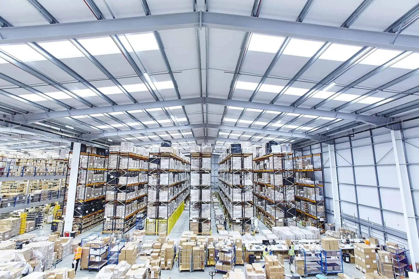 stock on racking and pallets in a warehouse