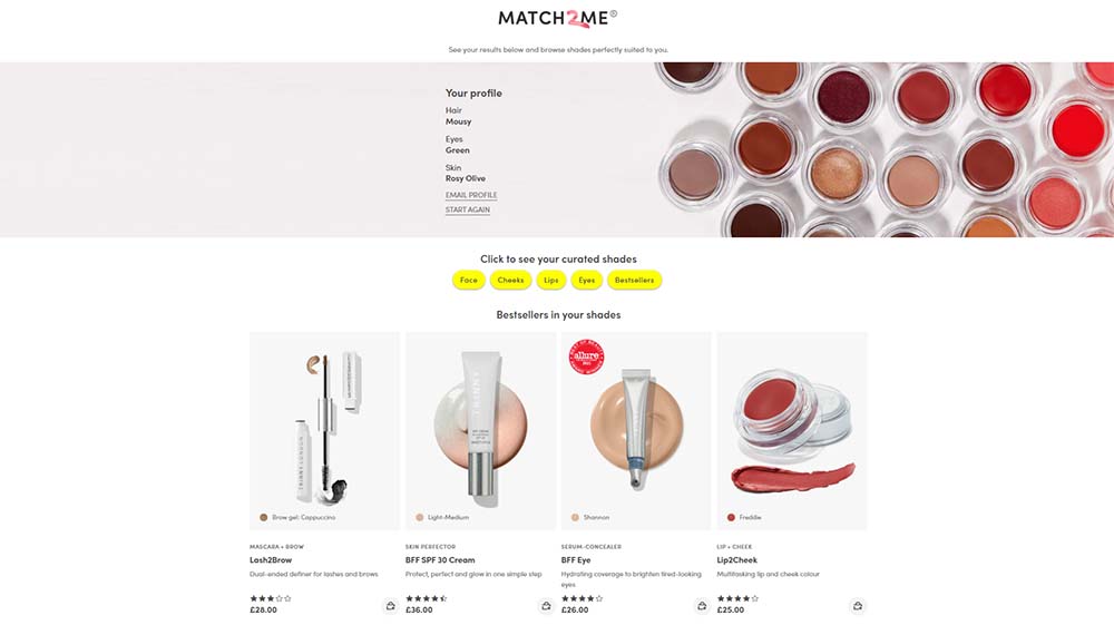 Match 2 me makeup shades