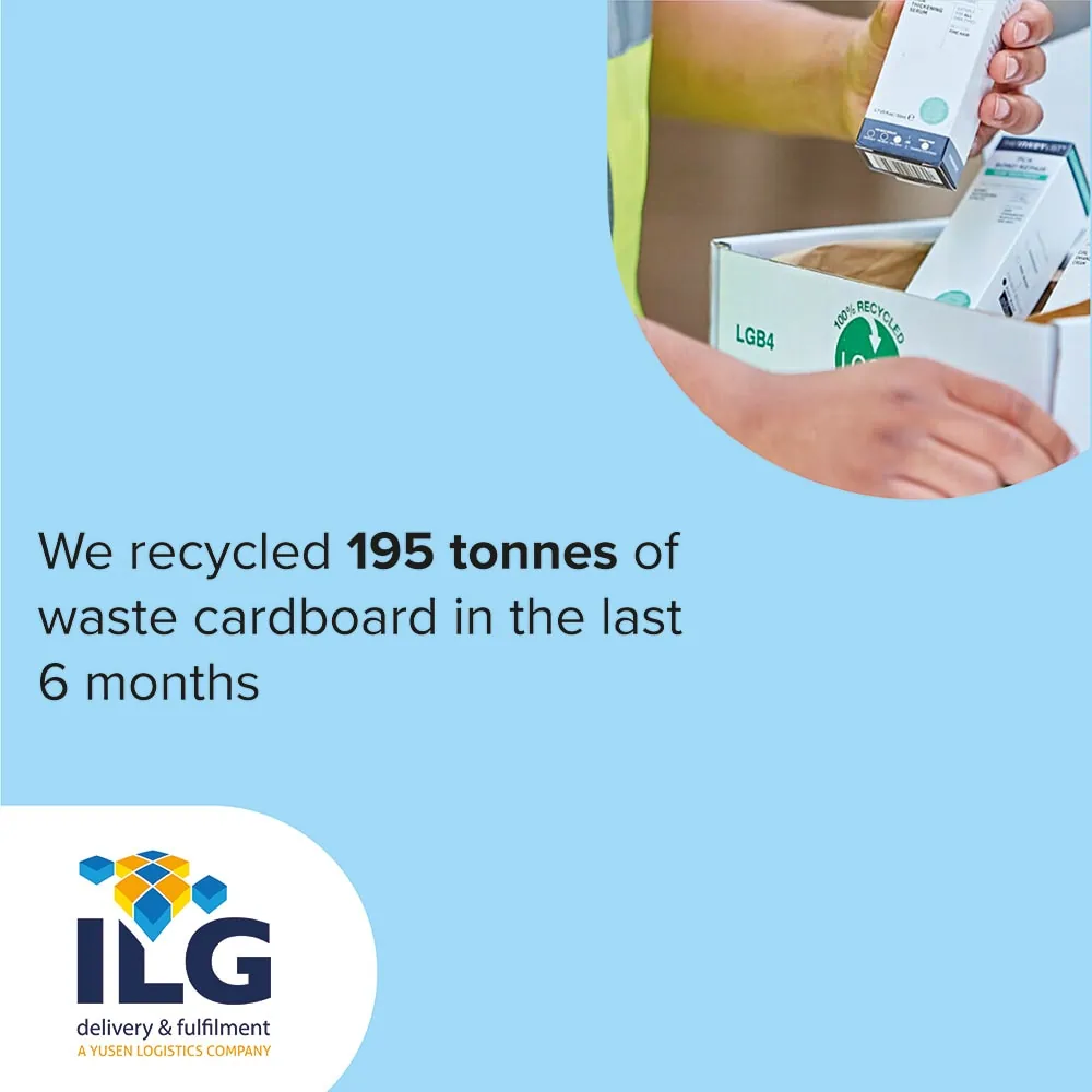 We recycled 195 tonnes of waste cardboard in the last 6 months