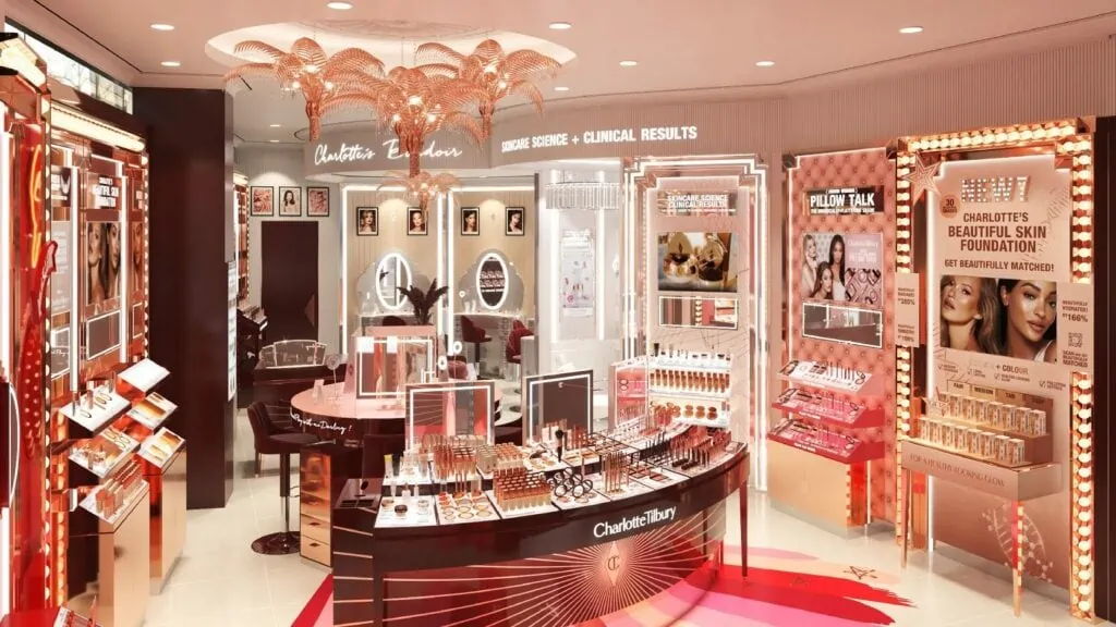 Charlotte Tilbury counter in shop