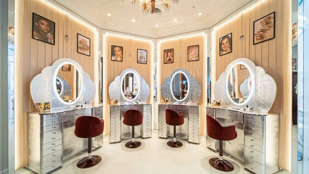 Charlotte Tilbury make up stations in shop